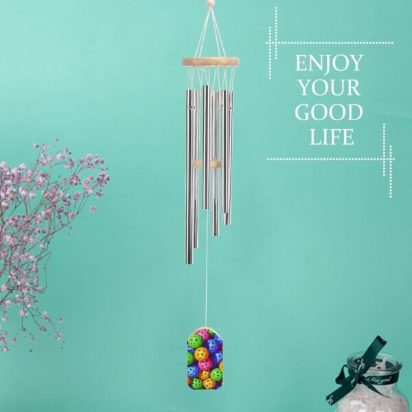 Pickleball Sports Lovers Wind Chimes for Outside with Relaxing Rich Sound, Memorial Wind Chimes Gifts for Mom,Great Gift for Your Own Patio, Porch, Garden, and Backyard