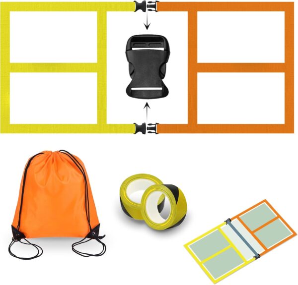 TRINKA Pickleball Court Marking Kit, Temporary Pickleball Court Lines Markers with 2 Tape, Official Size Pickleball Lines Portable Marking Set for Outdoor Indoor Gym Pickleball Tennis (Orange-Yellow)