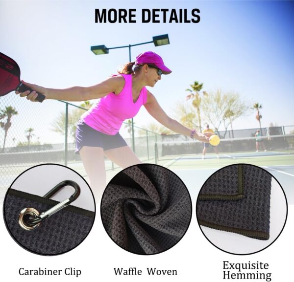 ERHACHAIJIA That's What I Do I and I Black Embroidered Pickleball Sports Towel With Clip - Funny Gifts for Men Women Pickleball Lovers, Birthday Father's Day