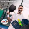 Pickleball Paddles Set of 2, Carbon Fiber Set, Lightweight Graphite Pickle Ball Rackets 2-Pack with 6 Balls & Grip tape, 1 Carrying Bag, Pickleball Paddle Kit for All Players