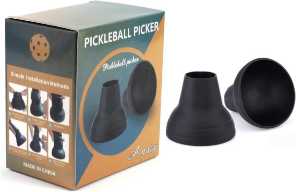 2-Pack Pickleball Balls Pickers, Pickle Balls Retrievers, Suitable for All Standard Pickleball Paddles Handle Grip (No Any Ball Included)