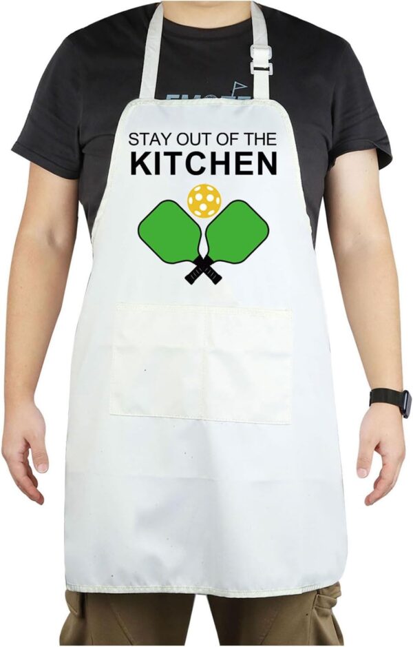 CENWA Pickleball Apron With Pockets Stay Out Of The Kitchen Adjustable Apron Gift For Pickleball Lover Retirement Gifts