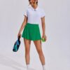 PINSPARK Tennis Skirts for Women Pleated Athletic Skort Lightweight Golf Skirts with Shorts Pocket Workout Pickleball