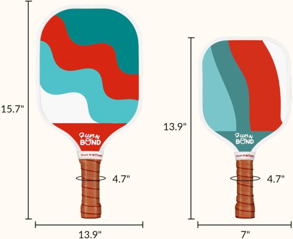 Pickleball Paddles Set (1 or 2 Rackets) - Ultra-Lightweight Fiberglass Paddles with Honeycomb Core for Family & Kids, Parent-Child Matching Sports Gear