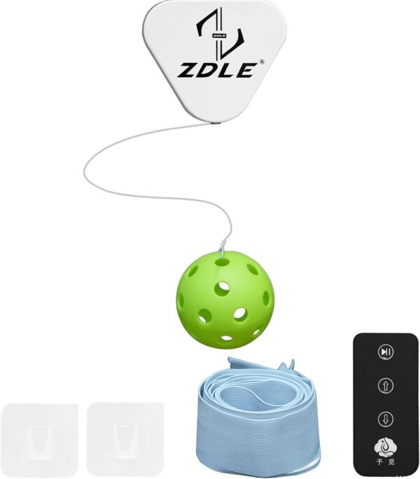 Pickleball Trainer with Remote Adjustable for Training and Practice - Perfect Practice Equipment for Single Player Training White
