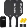 Aihoye PRO Pickleball Paddles- Raw T700 Carbon Fiber Textured Surface (CFS) with High Grit & Spin, Pickleball Paddles with 16MM Polypropylene Honeycomb Core, USAPA Approved