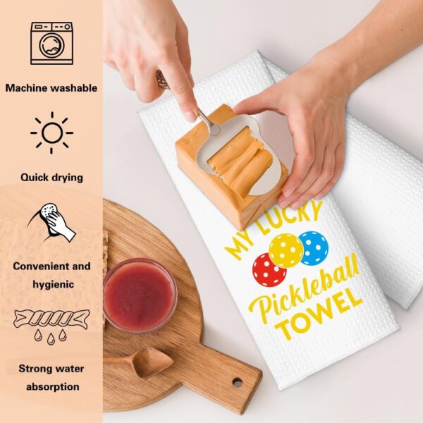 My Lucky Pickleball Towel Funny Kitchen Towel, Funny Pickleball Gift for Women, Housewarming Gift for Pickleball Lovers Birthday Retirement Gift for Wife Mom Sister