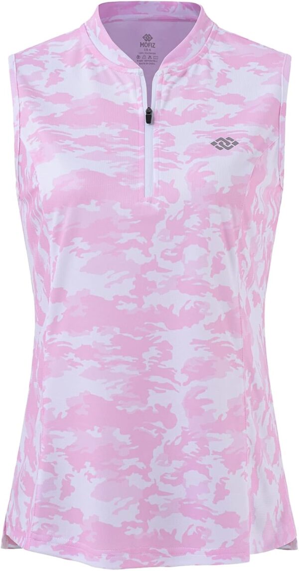 Women's Sleeveless Tennis Shirt Golf Shirts for Women Quick Dry Pickleball Shirts UPF 50+ Sportswear T-Shirts with Zipper