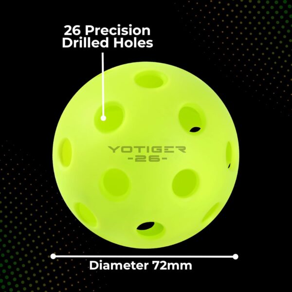 YOTIGER Indoor Pickleball Balls, 36 Pack, 26 Holes High Bounce Durable, Perfectly Balanced for All Skill Levels