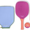 Kate Spade New York Let's Rally Blue and Pink Pickleball Set Including 2 Paddles, 2 Paddle Covers, and 2 Pickleball Balls Two Tone, Let's Rally