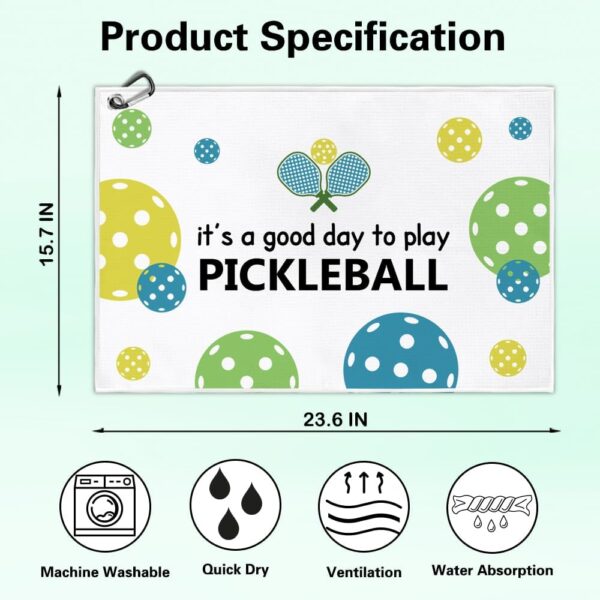 It's A Good Dady to Play Pickleball Printed Microfiber Pickleball Towel with Clip, Pickleball Gifts for Pickleball Fan Dad Mom, Mother's Day Birthday Gifts, Golf Accessories for Men Women