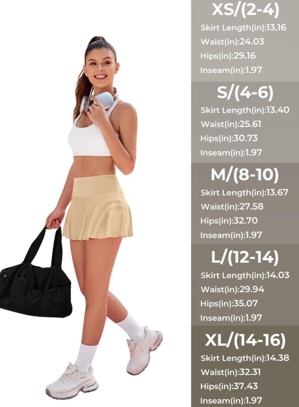 MIHOLL Pleated Tennis Skirt for Women with Pockets Shorts Mini High Waisted Athletic Golf Skorts Skirts for Running Casual