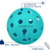 Outdoor Pickleball Balls Indoor 4 Pack Pickleball with 40 Holes- Great Durability, Bounce Meet USAPA Requirement Pickleball Balls Teal Green