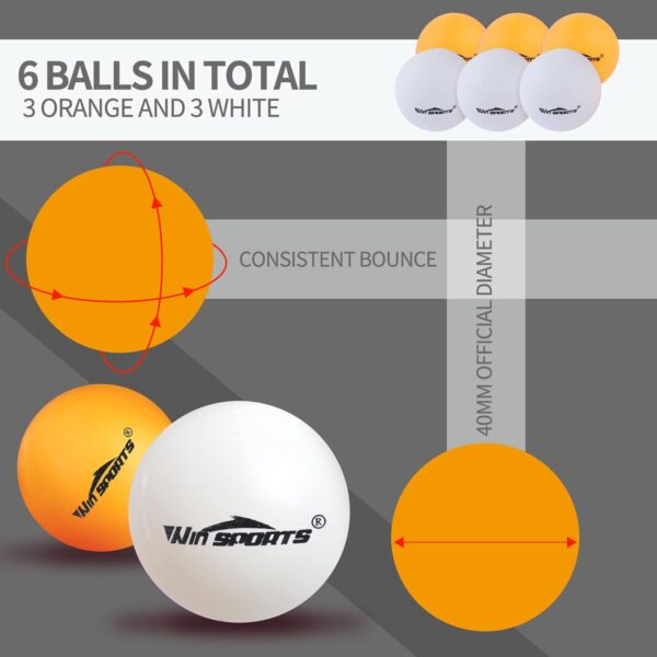 Ping Pong Paddle Set, Professional Table Tennis Racket Set with 6 Ping Pong Balls, Ping Pong Paddles 4 Player Set, Ping Pong Set Starter Kit