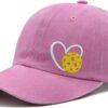 Pickleball Hat with Gift Box, Pickleball Gifts for Women Men, Adjustable Embroidered Heart Baseball Cap