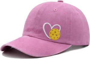 Pickleball Hat with Gift Box, Pickleball Gifts for Women Men, Adjustable Embroidered Heart Baseball Cap