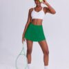 PINSPARK Tennis Skirts for Women Pleated Athletic Skort Lightweight Golf Skirts with Shorts Pocket Workout Pickleball