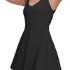 Womens Tennis Workout Dress with Easy Bathroom Shorts Romper Cut Out Twisted Athletic Dresses for Women