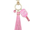 Women's Pickleball Keychain - Tassel Charm Key Ring - Game Day Accessory - Gift for Pickleball Fan