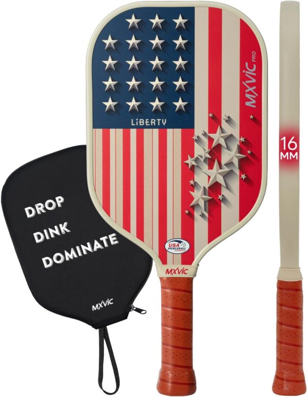 Pro Pickleball-Paddle 16mm, T700 Carbon Fiber Textured Surface (CFS), USAPA Approved Hybrid Control Paddle with Cover, 2025 High Grit & Spin Racket, Intermediate, Advanced