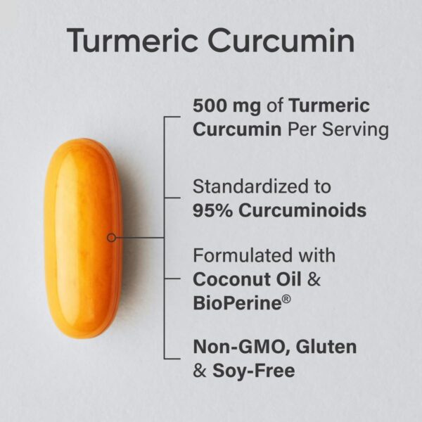 Sports Research Turmeric Curcumin C3 Complex - Softgels with Bioperine Black Pepper Extract & Organic Coconut Oil, Standardized 95% Curcuminoids - Non-GMO Verified & Gluten Free - 500mg, 120 Count