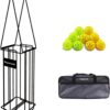 Pickleball Tennis Ball Hopper Set, Pickleball Tennis Ball Basket Holder with 20 Outdoor Pickleball Balls,Perfect Court Equipment for Beginner