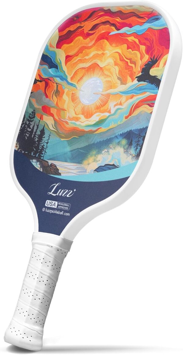 LUZZ Pickleball Paddles, T700 Carbon Fiber Pickleball Paddle Sandblasted Surface with Honeycomb Core Pickle Ball Rackets for Ultimate Spin & Control