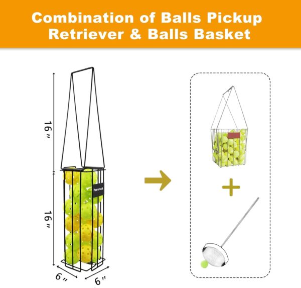 Pickleball Tennis Ball Hopper Set, Pickleball Tennis Ball Basket Holder with 20 Outdoor Pickleball Balls,Perfect Court Equipment for Beginner