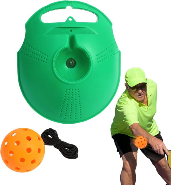 Pickleball Training Aids, Pickleball Rebounder with a Convenient Handle and Elastic Rope, Improve Speed, Coordination & Stamina, Pickleball Training Tool for Youth and Beginner