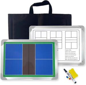 Magnetic Pickleball Coaching Board, Double-Sided Dry Erase Whiteboard, with Storage Bag, Easy to Write and Erase