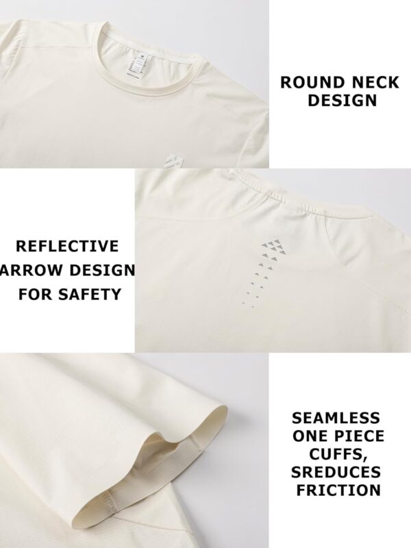 Mens Seamless T-Shirts Light Weight Moisture Wicking Running Workout Pickleball Shirts for Men