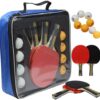 MAPOL Quality Ping Pong Paddle Set - 4 Professional Table Tennis Rackets/Paddles - 8 Premium 3-Star Balls, Portable Cover Case Holder Included