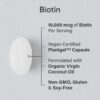 Sports Research® Biotin 10,000mcg with Organic Coconut Oil - Biotin (Vitamin B7) for Healthy Skin and Hair Support* - for Women and Men - Vegan, Non-GMO, Gluten & Soy-Free - 120 Veggie Softgels