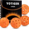YOTIGER Pickleball Balls, 4 Pack | 12 Pack | 36 Pack - 40 Holes, High Visibility & Bounce, Durable for All Skill Levels