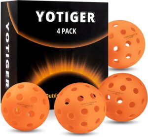 YOTIGER Pickleball Balls, 4 Pack | 12 Pack | 36 Pack - 40 Holes, High Visibility & Bounce, Durable for All Skill Levels