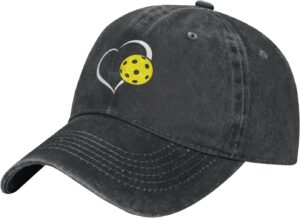 Women's Pickleball Hat for Men Women, Adjustable Vintage Distressed Washed Dink Heart Pickle Ball Baseball Cap