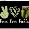 Pickle Lover Gift for Women Makeup Bag, Peace Love Pickles, Pickle Gifts for Women, Funny Birthday Gift for Sister, Teen,Bestie,Daughter, Niece, Pickle Makeup Travel Toiletry Bag