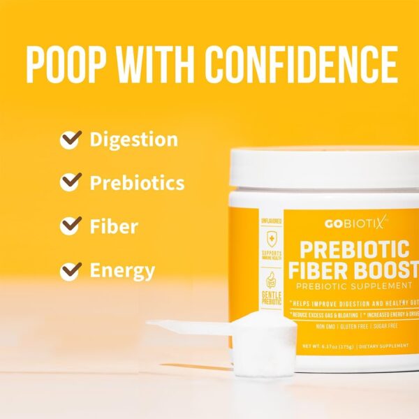 GOBIOTIX Prebiotic Fiber Supplement Powder for Digestive Health, Soluble Fiber for Gut Health, Gluten & Sugar Free, Keto, Vegan, 35 Servings (1 Pack)
