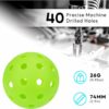 LED Light up Pickleball Ball, Glow in The Dark PickleBalls Balls, 4 Pack Pickleball-Balls Meet USAPA Requirement, 40 Holes Durable in/Outdoor Pickle Ball (Green)