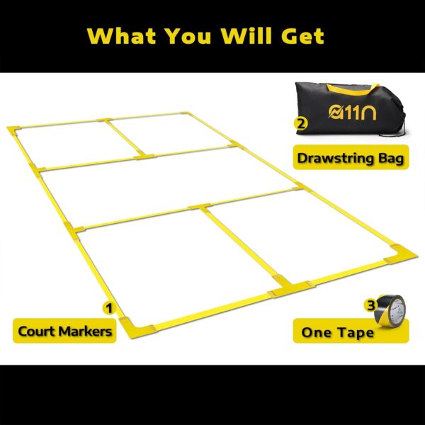 A11N Pickleball Court Marking Kit - Temporary Pickleball Boundary Lines in Standard Court Dimensions, No Measurement Required