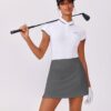 PINSPARK 16" Golf Skorts for Woman High Waisted Tennis Skirts with Pockets Shorts Pickleball Running Athletic Skort Summer
