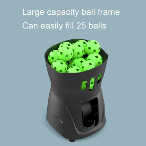 Portable Pickleball Thrower, Mini Pickleball Ball Machine, 25 Pieces Ball Capacity, APP Intelligent Control, 25-70° Serve Angle Adjustable, for Beginners