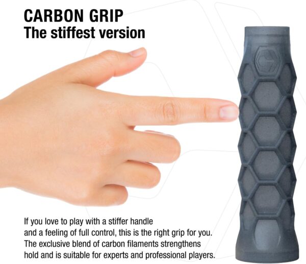 Pickleball Paddle Carbon Grip - 5.25in - Supports Tennis Elbow, Enhances Grip Strength, Reduces Vibration with Finger Support and Anti-Sweat Design