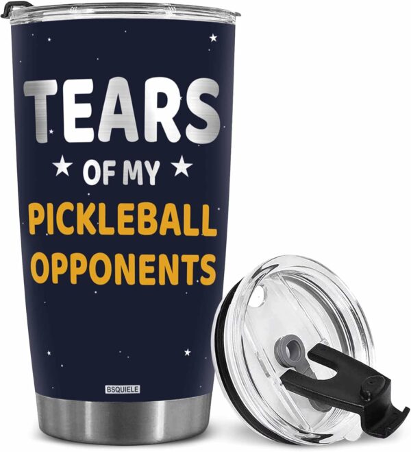 BSQUIELE Tears of My Pickleball Opponents Tumbler - Birthday Gift For Men - Sports Player Gifts - Stainless Steel Tumbler - Christmas, Fathers Day Gift For Dad, Husband, Brother - Pickleball Gifts