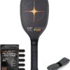 PIKKOFUN Pickleball Training Paddle Kit - Includes 10 Lead Bars & Overgrip for Customizable Weight - T700 Carbon Fiber Pickleball Trainer for Sweet Spot Practice - Extra Long Handle - 16mm Quiet Core