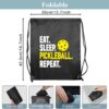 Haizct Eat Sleep Pickleball Drawstring Backpacks, Funny Drawstring Bag for Men Women, Pickleball Player Gifts, Sport Lovers Gifts
