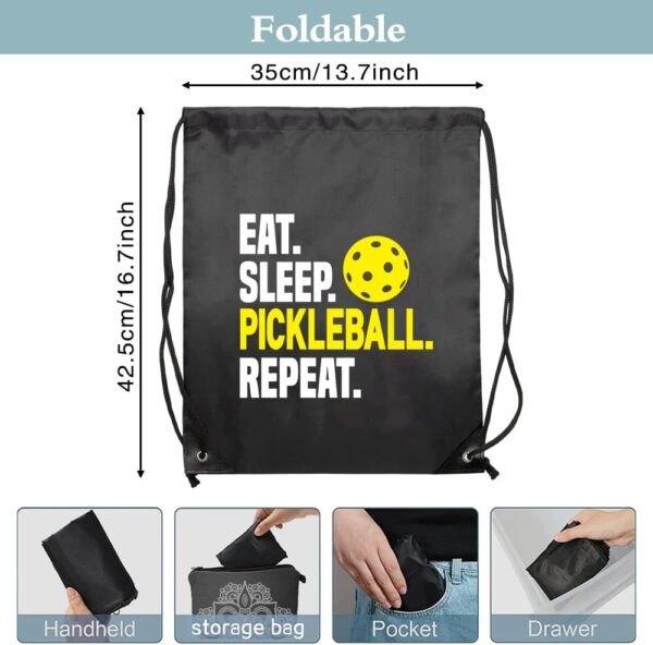 Haizct Eat Sleep Pickleball Drawstring Backpacks, Funny Drawstring Bag for Men Women, Pickleball Player Gifts, Sport Lovers Gifts
