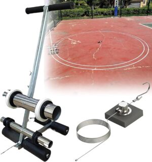 Floor tape applicator, court line tape machine Pickleball court concrete marking set, sports field marking machine, basketball court concrete, asphalt, road warning line set (with circle drawing set)