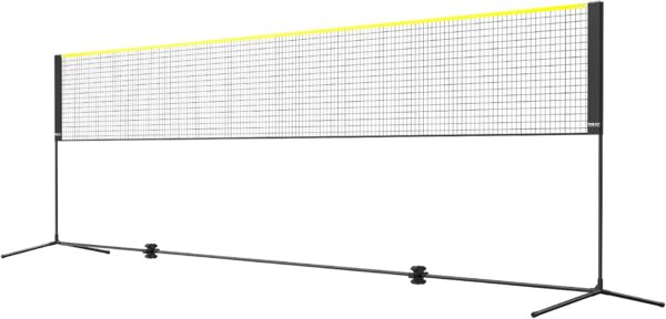 VEVOR Badminton Net, Height Adjustable Volleyball Net, 606 x 155 x 103 cm, Foldable Pickleball Net, Tennis Net Set with Poles, Stand, Bag, Rackets, Nylon Shuttlecocks, Badminton Net Set