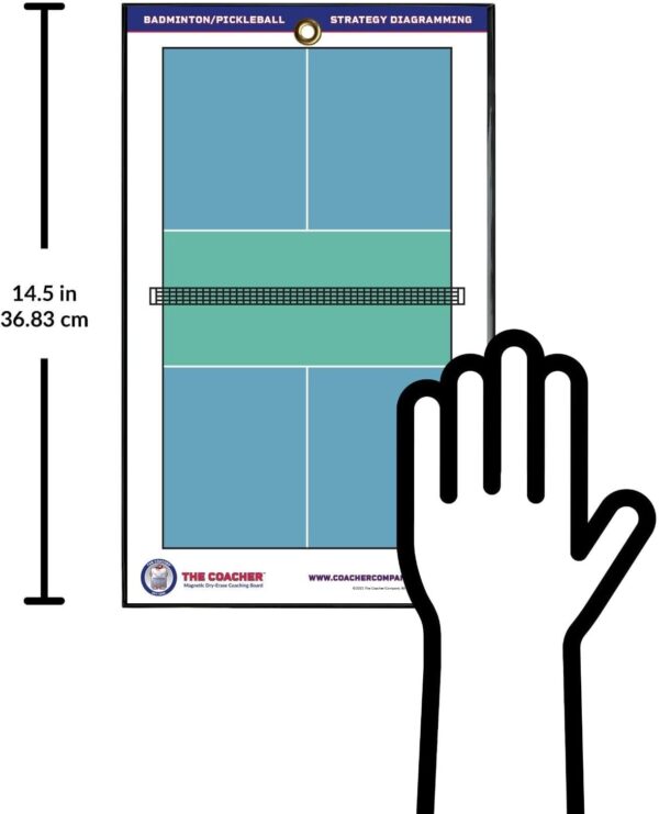 Premium Dry Erase Magnetic Badminton or Pickleball Coaching Coach Board Clipboard - Made in The USA - Double-Sided - Training Aids Equipment Gear